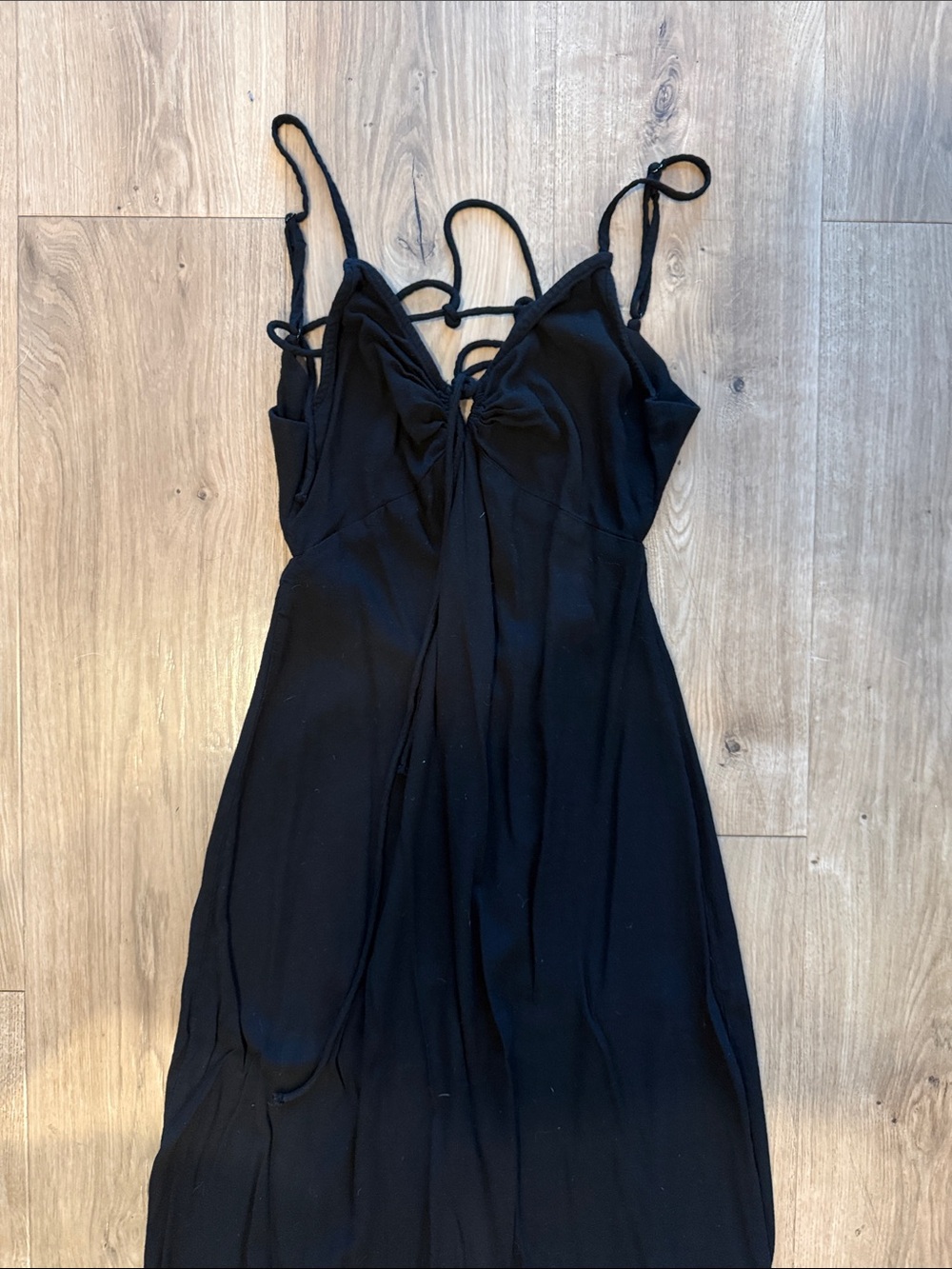 H&M Black Strappy Maxi Dress